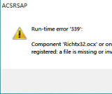 安装ACSRSAP软件时提示“Richtx32.orx”缺失的解决方案